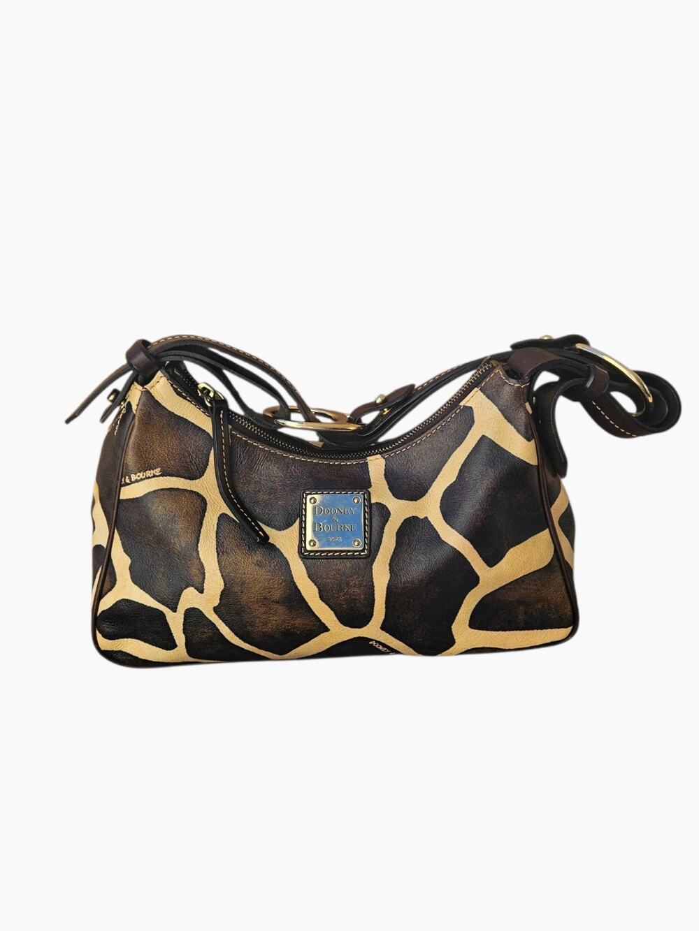 Dooney & Bourke Y2K Giraffe Print Leather Shoulder Bag